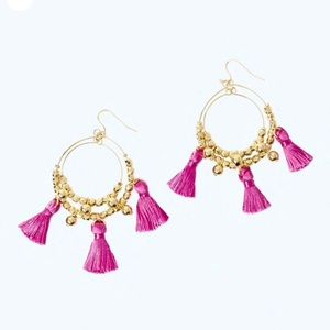 Lilly Pulitzer GWP Tassel Hoop Earrings NWT